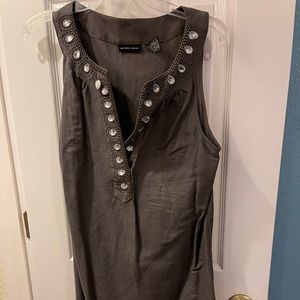 New York & Company Dress: Mini Color: Gray Size: Medium